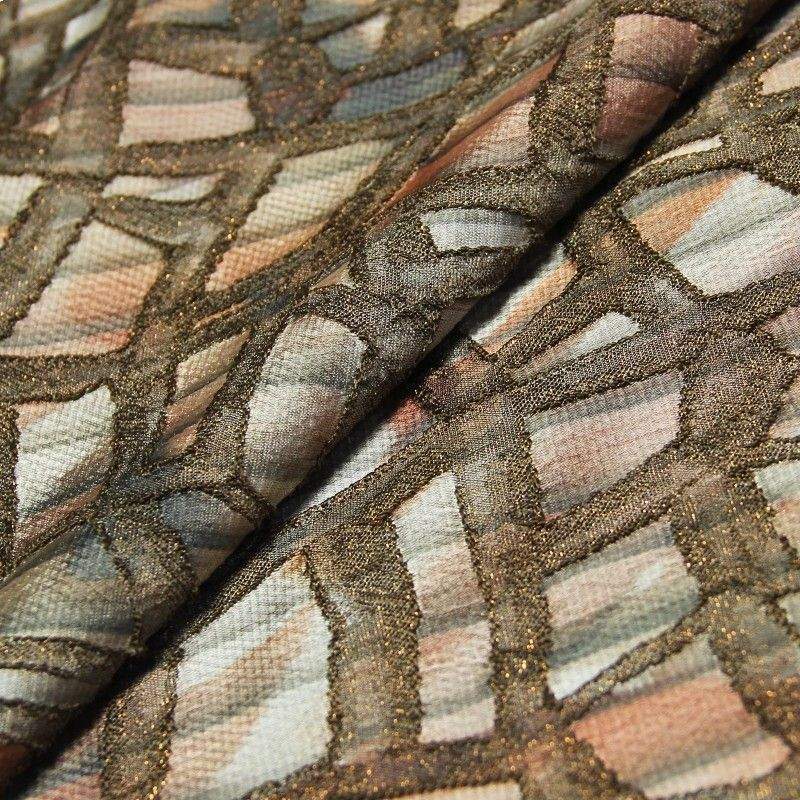 Tissu broché - Terrazzo scintillant marron