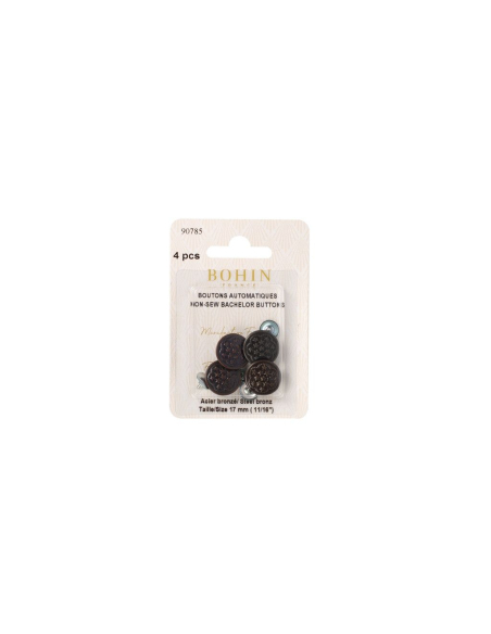 Boutons automatique pour jeans motif étoilé (17 mm, Blister 4 pcs, Bronze)