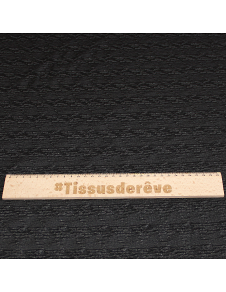 Tissu broché - Motif abstrait texturé fond gris anthracite