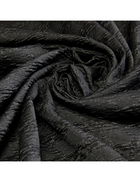 Tissu broché - Motif abstrait texturé fond gris anthracite