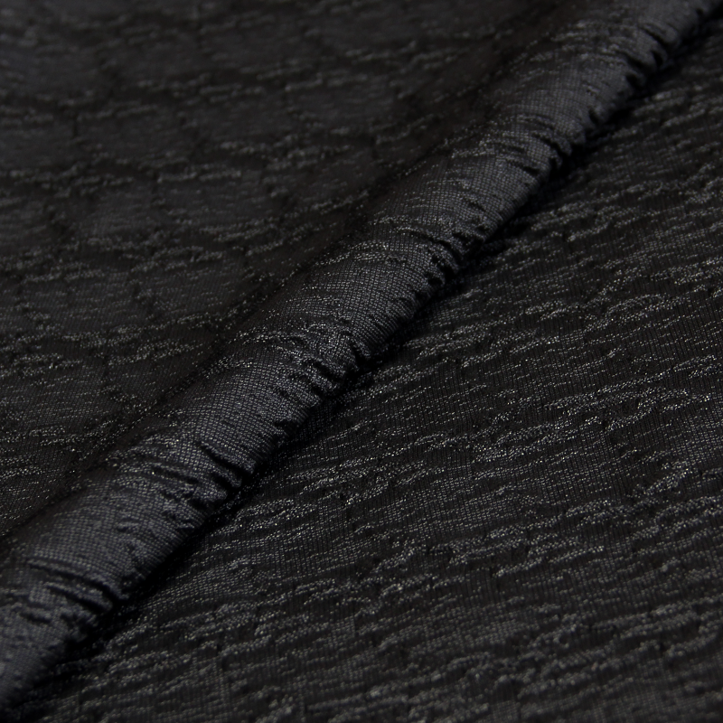 Tissu broché - Motif abstrait texturé fond gris anthracite