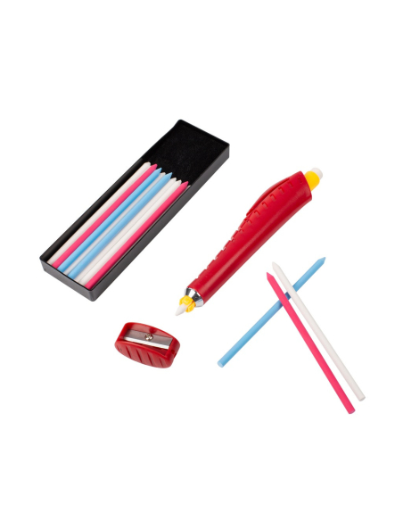 Crayon craie porte-mine + 16 mines (Assortiment de couleurs)