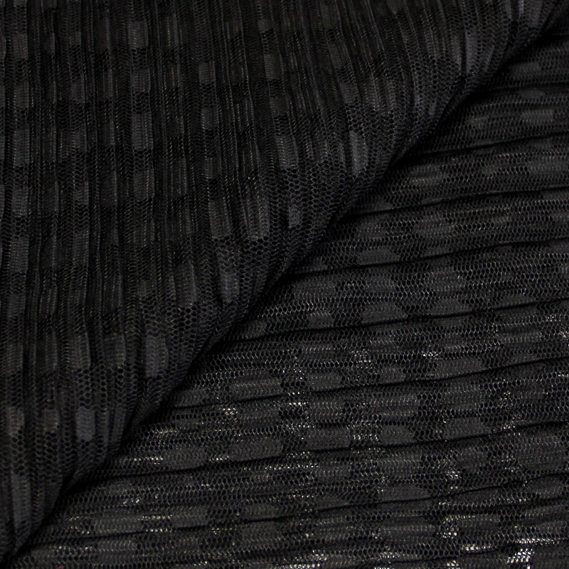 Résille plissé festonné - Pois noir