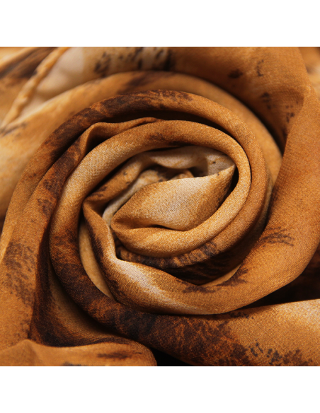 Foulard 100% soie - Motif effet pelage lion