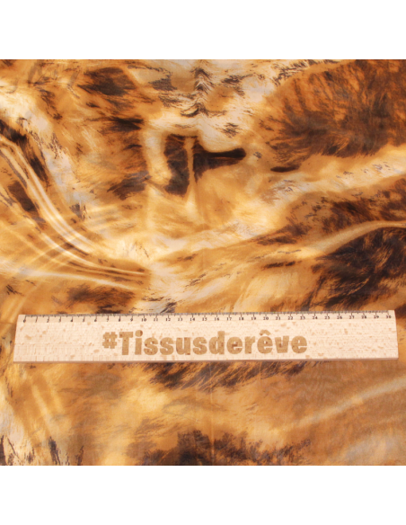 Foulard 100% soie - Motif effet pelage lion