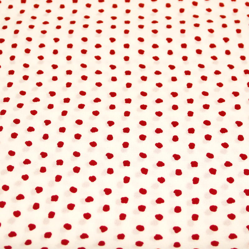 Javanaise imprimée à pois tachetés - Pois rouge fond blanc