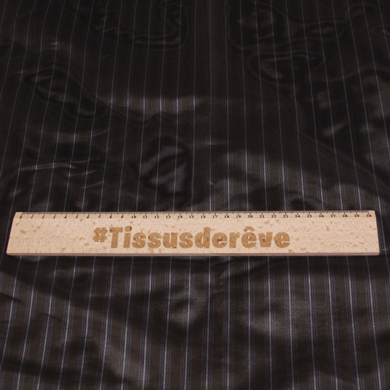 Doublure viscose & acétate - Rayure fond brun