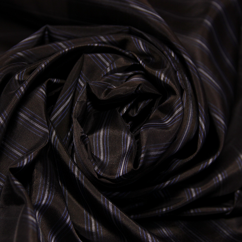 Doublure viscose & acétate - Rayure fond brun