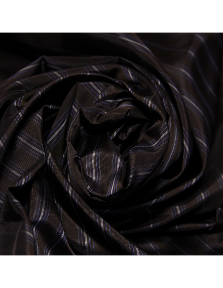 Doublure viscose & acétate - Rayure fond brun