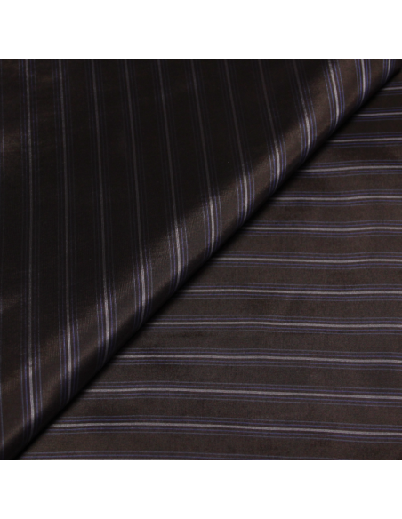 Doublure viscose & acétate - Rayure fond brun