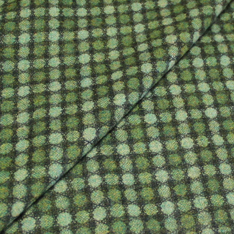 Tweed 100% laine - Rond ton vert