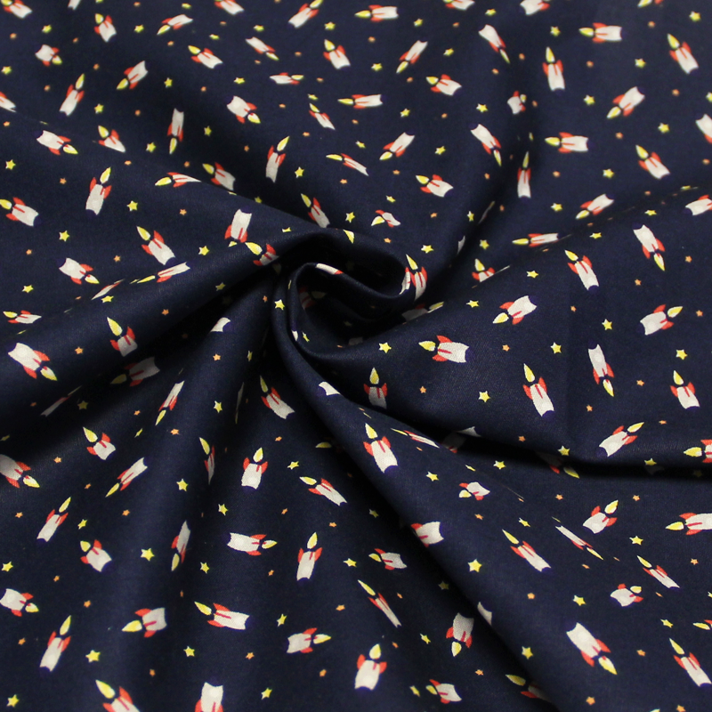 Popeline 100% coton - Fusée marine