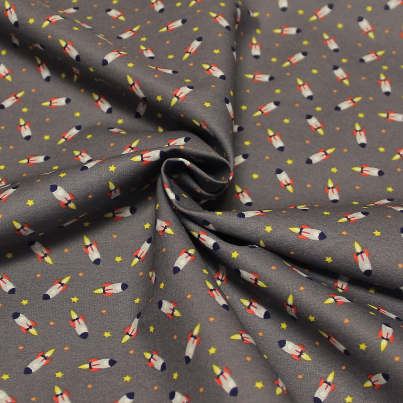 Popeline 100% coton - Fusée gris