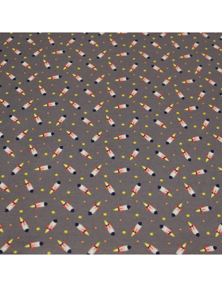 Popeline 100% coton - Fusée gris