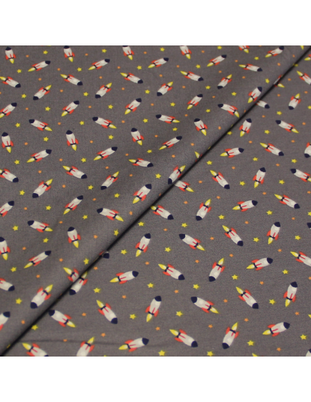 Popeline 100% coton - Fusée gris