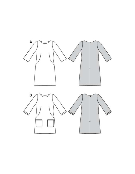 Patron Burda 6149 - Robe encolure dégagée arrondie manches