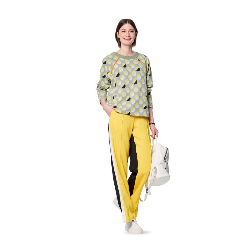 Patron Burda 6151 - Sweater à manches raglan orné de boutons ou d'un passepoi