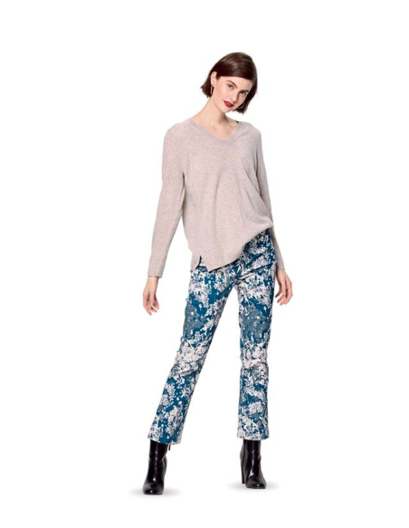 Patron Burda 6152 - Pantalon pattes d'éléphant avec ceinture et fermeture à glissière sur le côté