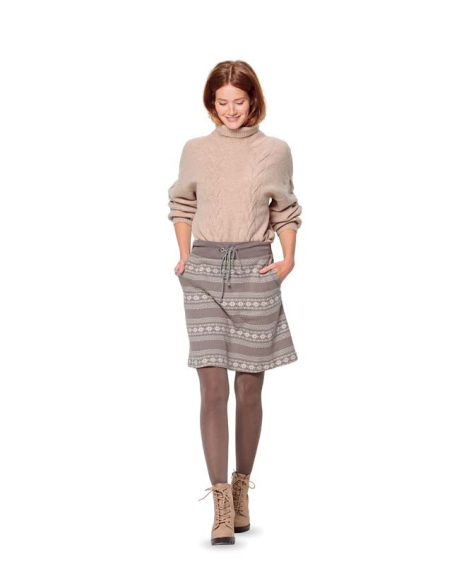 Patron Burda 6154 - Jupe légèrement évasée ceinture extensible