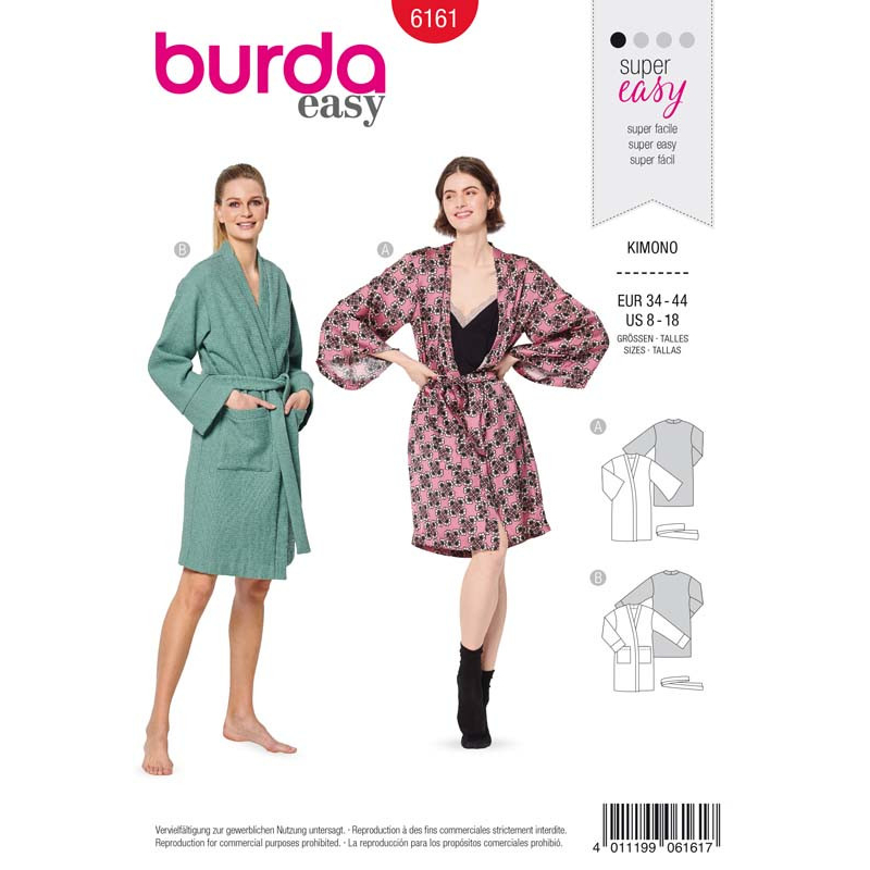Patron Burda 6161 - Kimono peignoir