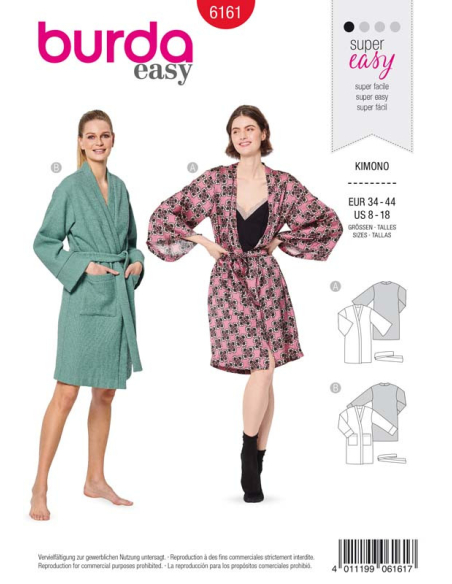 Patron Burda 6161 - Kimono peignoir