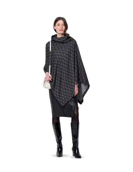 Patron Burda 6175 - Cape rectangulaire à col roulé