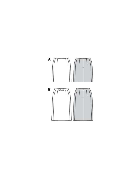 Patron Burda 6181 - Jupe forme légèrement évasée coutures de découpe latérales