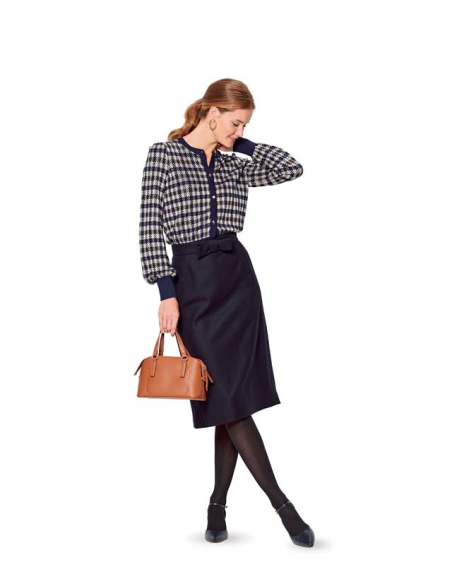 Patron Burda 6181 - Jupe forme légèrement évasée coutures de découpe latérales