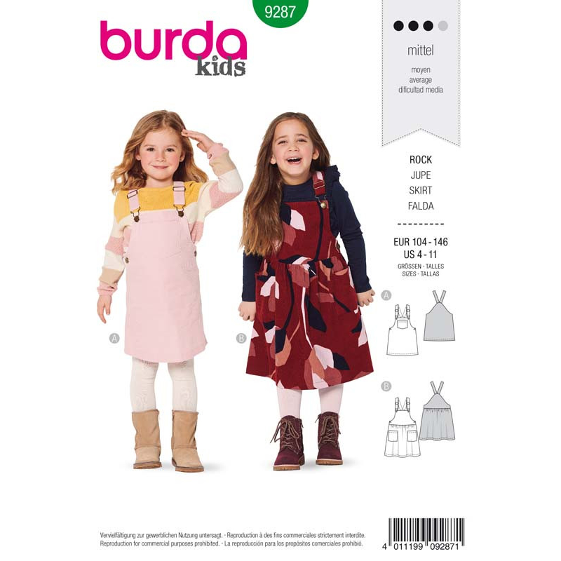 Patron Burda 9287 - Robe salopette robe à bretelles