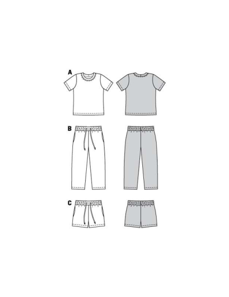 Patron Burda 9288 - T-shirt pantalon short