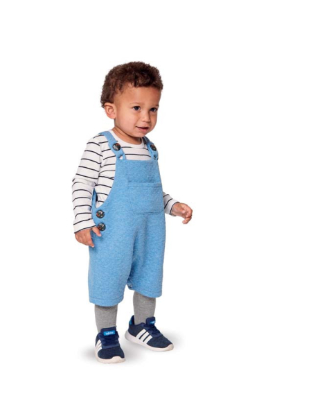 Patron Burda 9295 - Salopette bébé short à bretelles