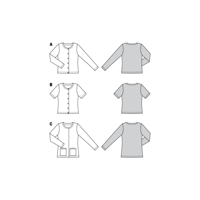 Patron Burda 6053 - Cardigan Femme à encolure ronde