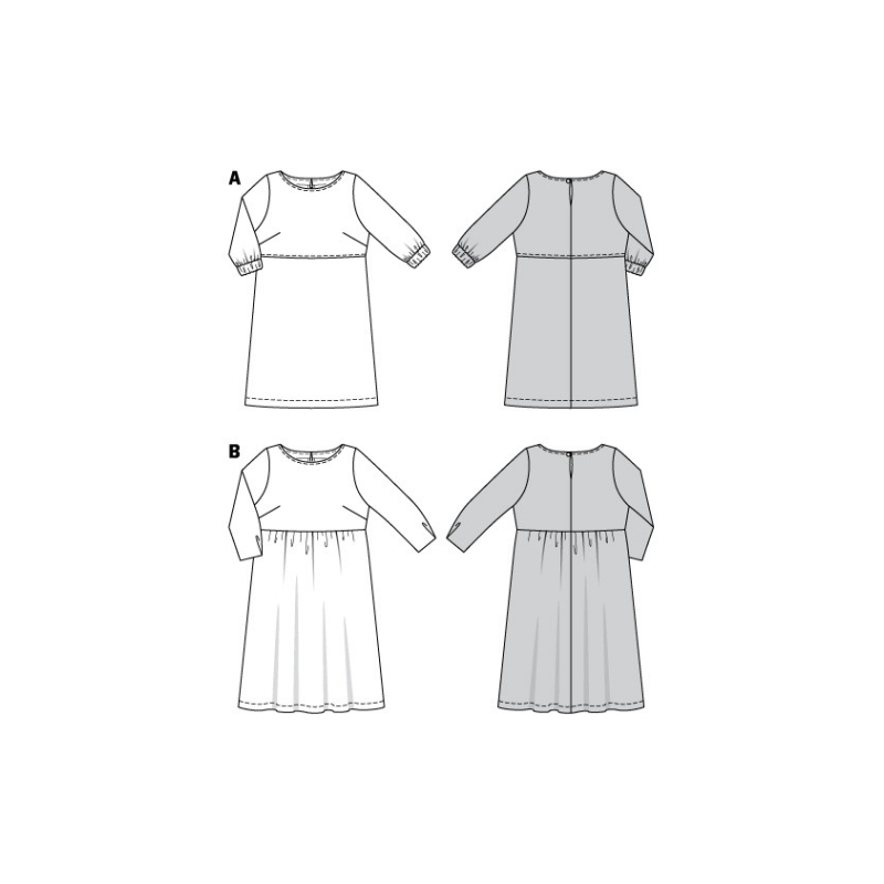 Patron Burda 6058 - Robe – tombé fluide – manches 3/4
