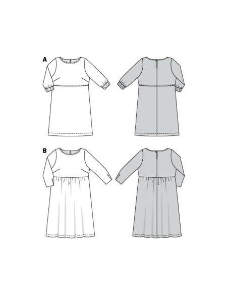 Patron Burda 6058 - Robe – tombé fluide – manches 3/4