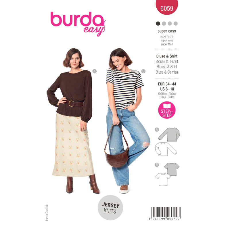 Patron Burda 6059 - T-Shirt / blouse Femme
