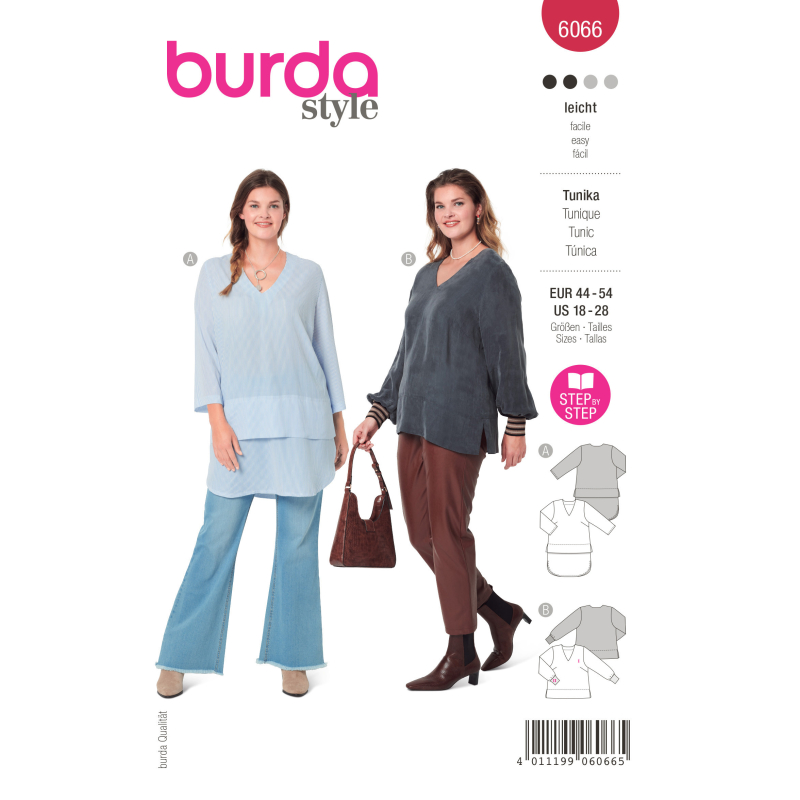 Patron Burda 6066 - Tunique à encolure en V