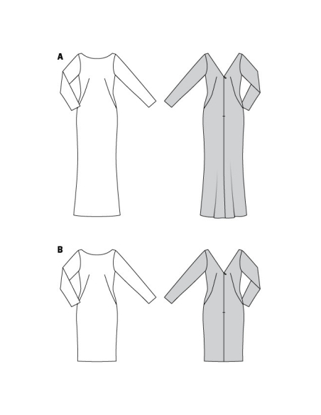 Patron Burda 6068- Robe, robe de soirée – silhouette ajustée