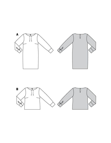 Patron Burda 6077 - Robe et blouse dans une coupe droite avec poignets
