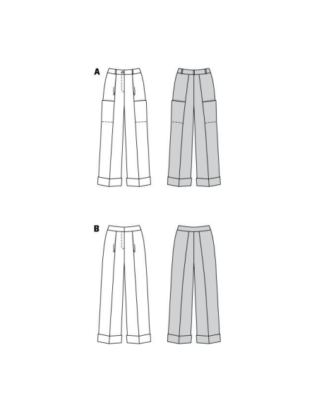 Patron Burda 6079 - Pantalon avec pinces et ceinture en forme