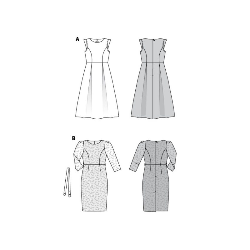 Patron Burda 6083 - Robe festive à jupe ample / robe fourreau en dentelle