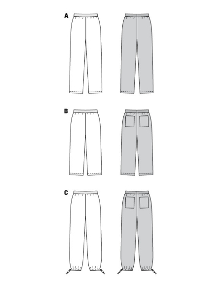 Patron Burda 6085 - Pantalon à ceinture élastique et jambes droites