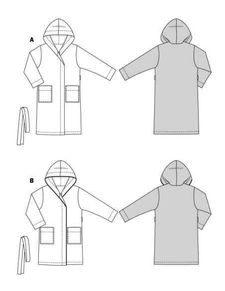 Patron Burda 6094 - Peignoir avec capuche et poches plaquées