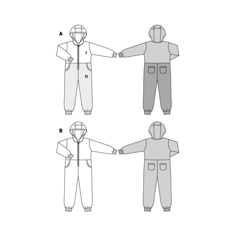 Patron Burda 9275 - Combinaison Enfant Mixte à capuche