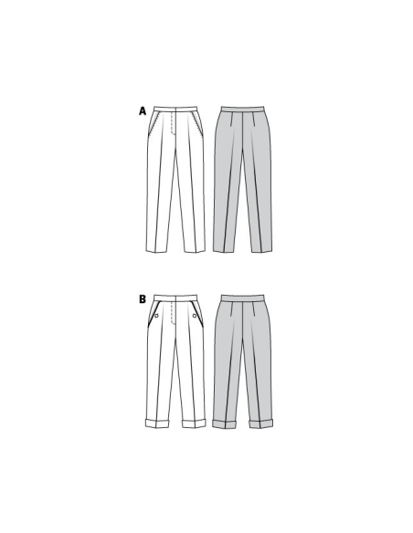 Patron Burda 6101 - Pantalons en tissu à plis permanents