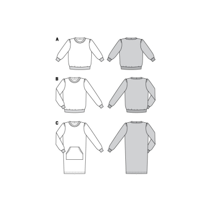 Patron Burda 6109 - Sweat-Shirts ou Robe en maille ou jersey 2