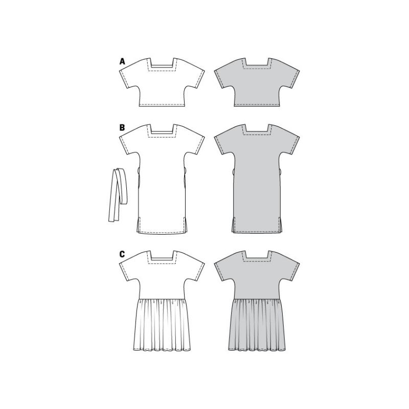 Patron Burda 6117 - Crop Top et robe fluide avec ceinture à nouer