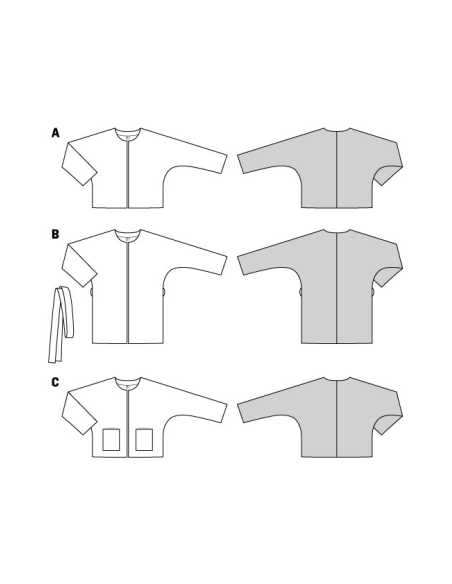 Patron Burda 6123- Veste sans col, coupe classique