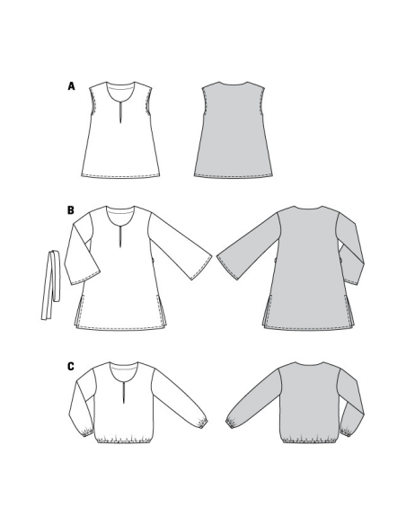 Patron Burda 6126 - Tunique et Robe classique
