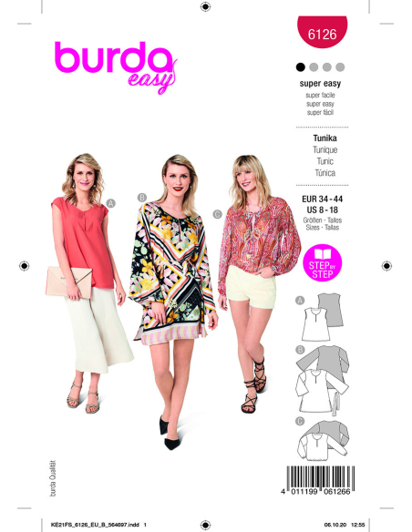 Patron Burda 6126 - Tunique et Robe classique