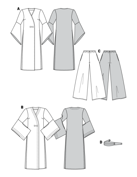 Patron Burda Carnaval 3044 - Déguisement asiatiques